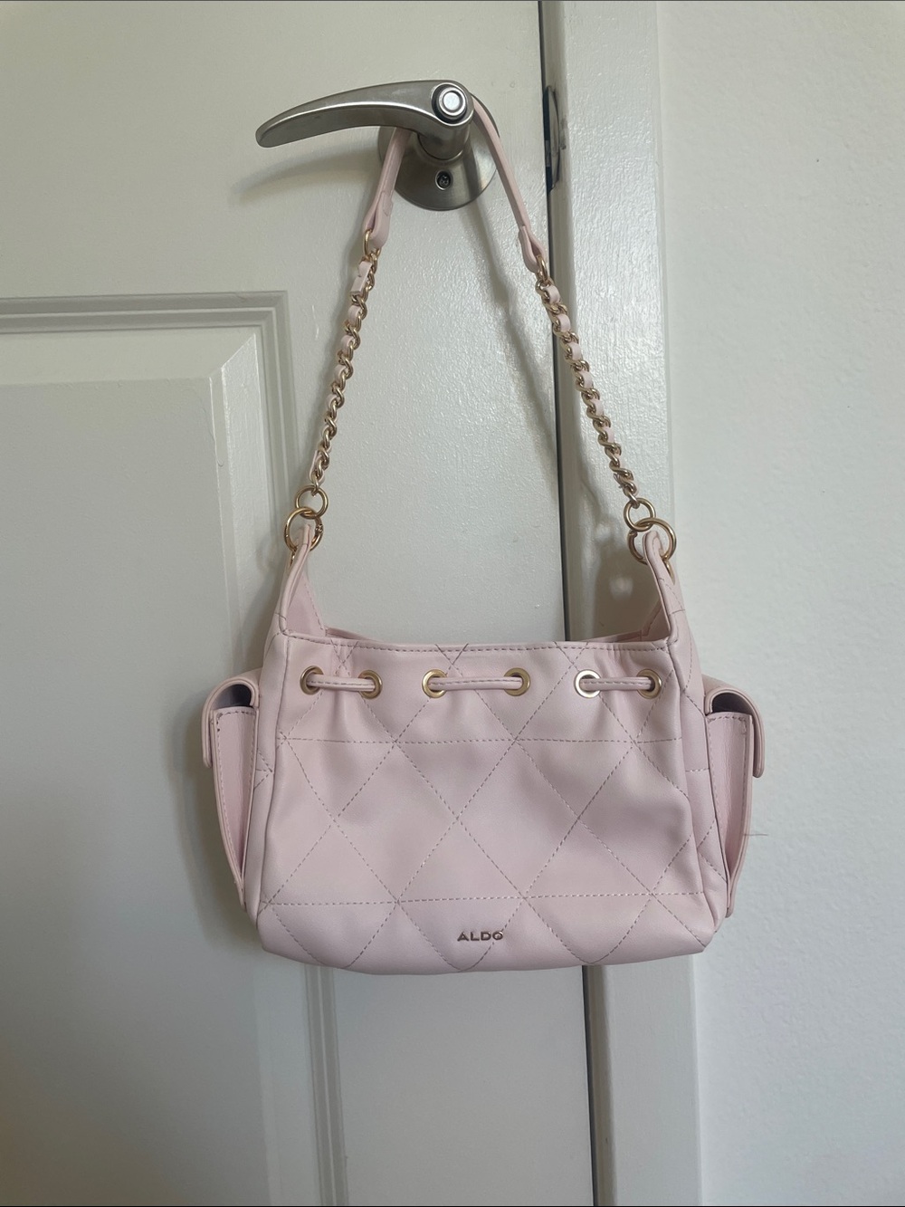 Aldo Sephiraa Quilted Drawstring Shoulder Bag - Light Pink - Picture 2 of 2